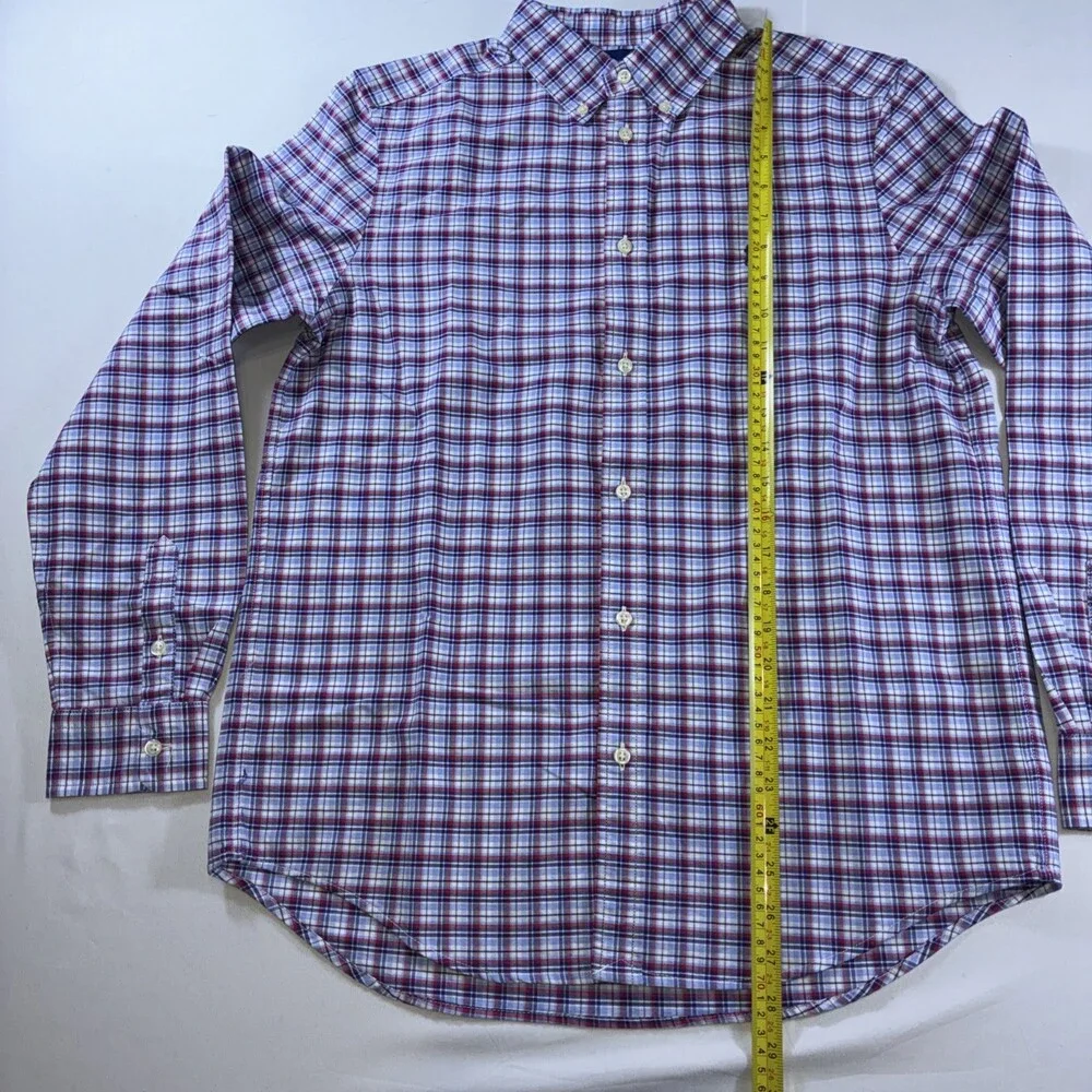 Ralph Lauren Kids XL 18-20 Red White Blue Plaid Long Sleeve Button Down Shirt‎